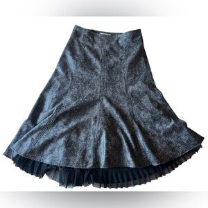 Joseph Ribkoff Textured Black A-Line Skirt